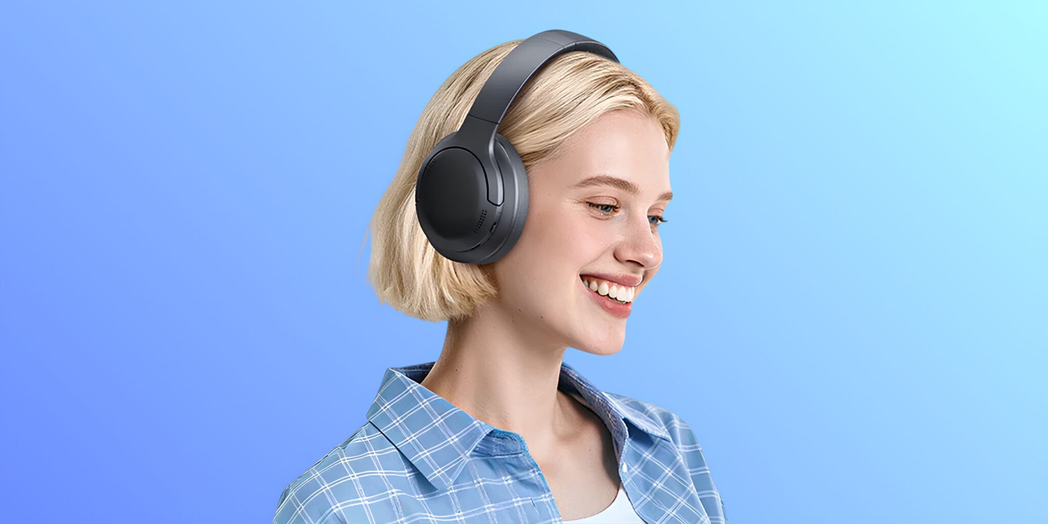 дівчина в навушниках Baseus